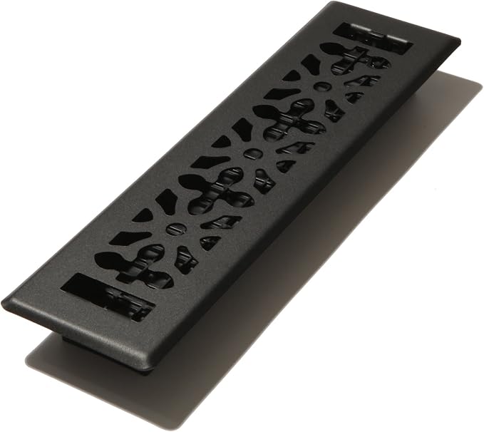 AGH212-BLK Gothic Floor Register, Textured Black, 2x12 Inches, product image