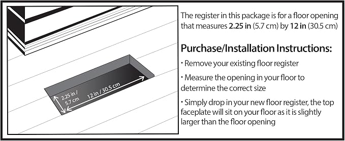 AGH212-BLK Gothic Floor Register, Textured Black, 2x12 Inches, alternate product view 2