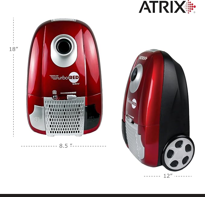 AHC Turbo Red HEPA 6-Quart Canister Vacuum Cleaner – Premium Bundle for Home & Carpet Cleaning, Includes Accessories &