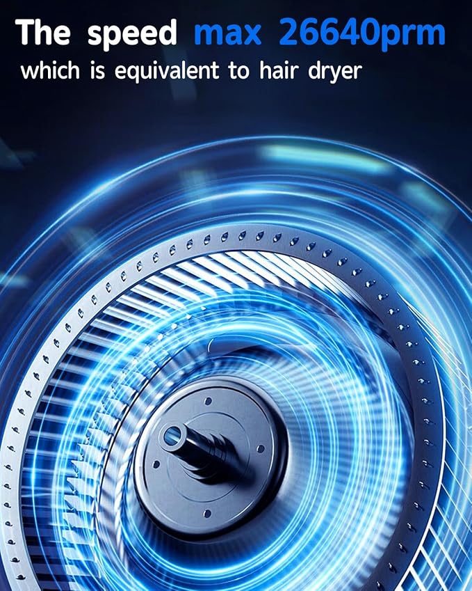 AI Portable Turbo Fan,Speed(1-100) Adjustable Max 26640RPM Strong Airflow,4000mAh LED Digital Display Turbo Handheld Fan