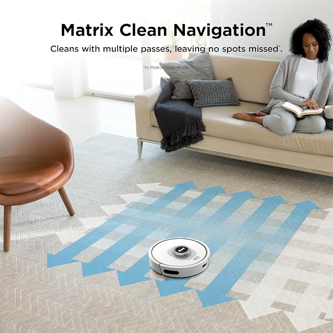 AI Ultra Voice Control Robot Vacuum with Matrix Clean Navigation, Home Mapping, 60-Day Capacity, XL Self-Empty Base for Homes