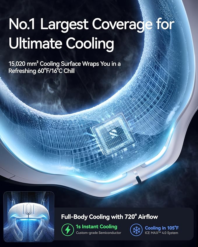 AICE LITE Plus 2025 Max Cooling Airflow [No.1 Coolest & Most Durable] Neck Air Conditioner, alternate product view 4