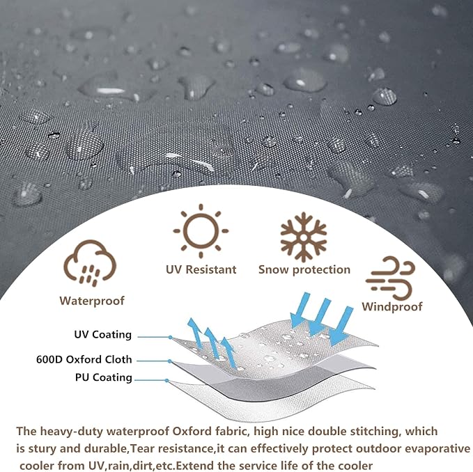 AIickwang Evaporative Cooler Cover for MC26A Evaporative Cooler,Outdoor Heavy Duty 600D Waterproof Swamp Cooler
