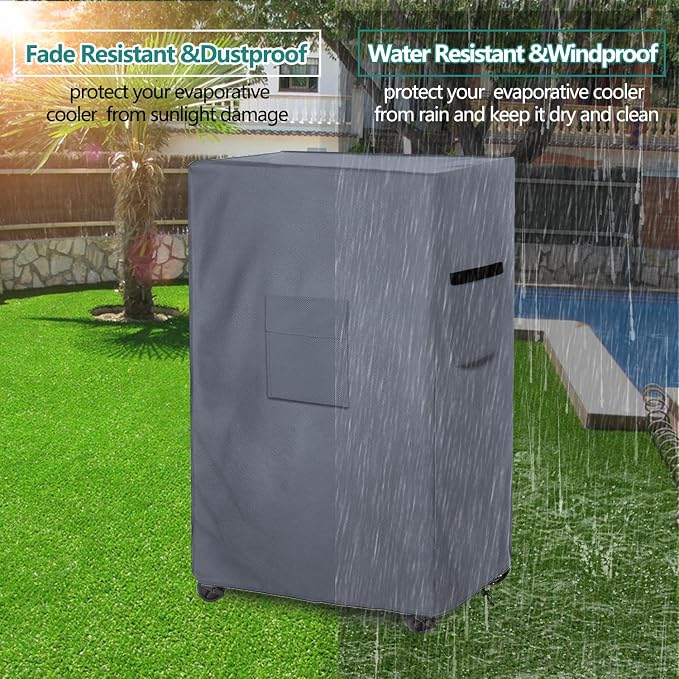 AIickwang Evaporative Cooler Cover for MC26A Evaporative Cooler,Outdoor Heavy Duty 600D Waterproof Swamp Cooler