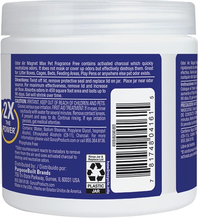 Air Activated Charcoal - 2 Pack - for Litter Boxes Cages and Pet Beds 14 Ounce 2 Pack 3.77 inches, alternate product view 2