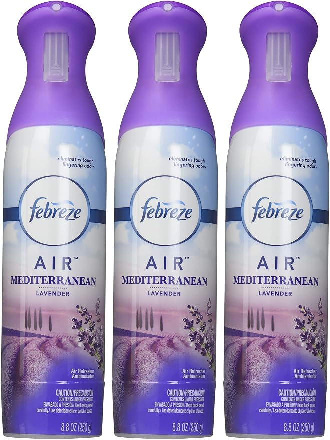 Air - Air Freshener Spray - Mediterranean Lavender - Net Wt. 8.8 OZ (250 g) Per Bottle - Pack of 3 Bottles 8.8 OZ Pink