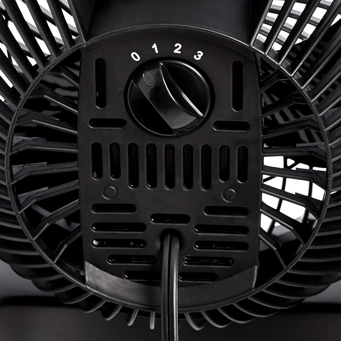 Air Circulator Desk Fan for Bedroom, Home and Office, 90-Degree Tilt Head, 3 Speed Settings, Cooling, 35, Black, 11.1"W