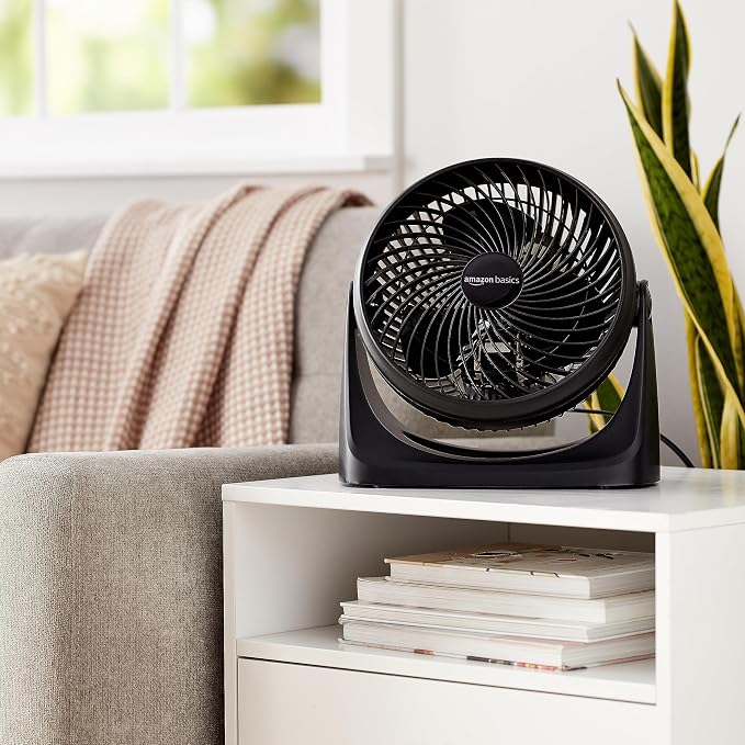 Air Circulator Desk Fan for Bedroom, Home and Office, 90-Degree Tilt Head, 3 Speed Settings, Cooling, 35, Black, 11.1"W