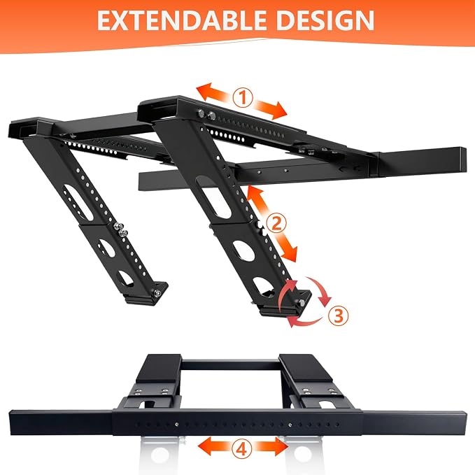 Air Conditioner Bracket for Window, No Drilling Window AC Bracket, Support up to 300lbs,Black, alternate product view 4