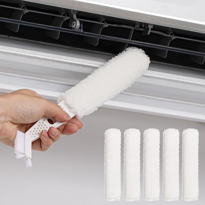 Air Conditioner Cleaner Set Mini Split Cleaning Kit Under Fridge Cleaning Tool Window Unit Kit with 5 Replaceable Brush