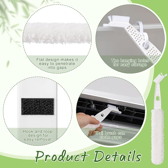 Air Conditioner Cleaner Set Mini Split Cleaning Kit Under Fridge Cleaning Tool Window Unit Kit with 5 Replaceable Brush
