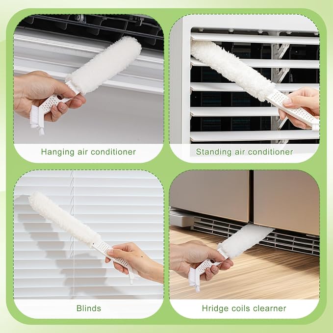 Air Conditioner Cleaner Set Mini Split Cleaning Kit Under Fridge Cleaning Tool Window Unit Kit with 5 Replaceable Brush