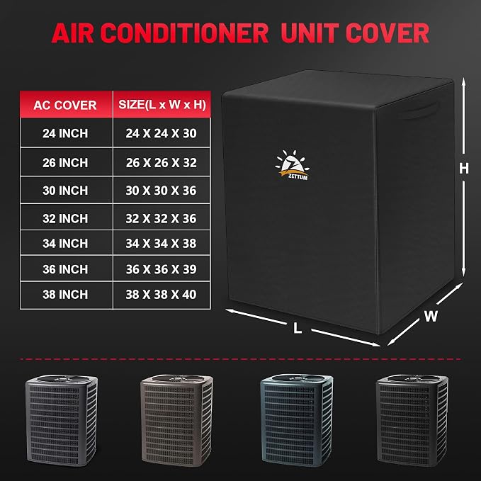 Air Conditioner Cover for Outside Units 32 Inch - 600D Air Conditioning AC Covers Waterproof, alternate product view 4