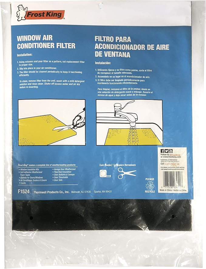 Air Conditioner Filters, 15 in. x24 in. x3/16 in., Open Cell Foam, alternate product view 3