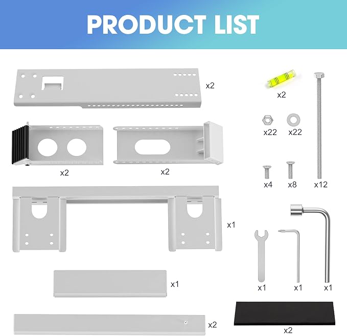 Air Conditioner Support Bracket, Adjustable Window AC Bracket, No Drilling, Heavy Steel Air Conditioner Stand Fit Most Single