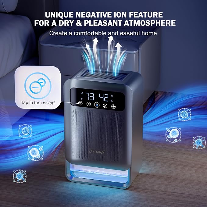 Air Dehumidifier, 135oz Water Tank W/Purifying Function, Quiet Small Dehumidifiers With Sleep Mode For Home, Bedroom