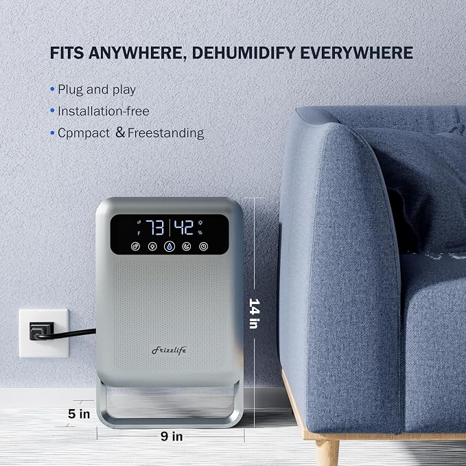 Air Dehumidifier, 135oz Water Tank W/Purifying Function, Quiet Small Dehumidifiers With Sleep Mode For Home, Bedroom