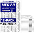 Air Filters 11.75x13.5x1 | 12-PACK | MERV 8 HVAC Pleated AC Furnace Filters | Air Purifier | Replacement Filters for Clean