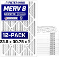 Air Filters 23.5x30.75x1 | 12 Pack | MERV 8 HVAC Pleated AC Furnace Filters | Air Purifier | Replacement Filters for Clean