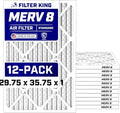 Air Filters 29.75x35.75x1 | 12 Pack | MERV 8 HVAC Pleated AC Furnace Filters | Air Purifier | Replacement Filters for Clean