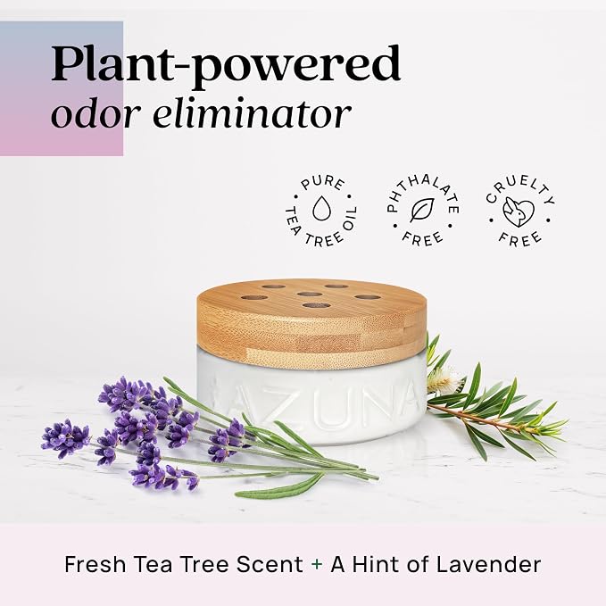Air Freshener & Odor Eliminator for Strong Odor | 4 Room Kit Includes (4) Empty Luxe Glass Jar & 24oz Gel Refill with Tea