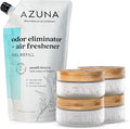 Air Freshener & Odor Eliminator Gel 4 Room Kit, Includes (4) 8 oz. Empty Luxe Glass Jars & 24 oz. Refill with Tea Tree