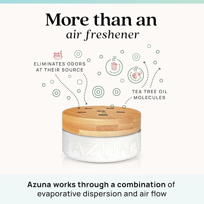 Air Freshener & Odor Eliminator Gel 4 Room Kit, Includes (4) 8 oz. Empty Luxe Glass Jars & 24 oz. Refill with Tea Tree