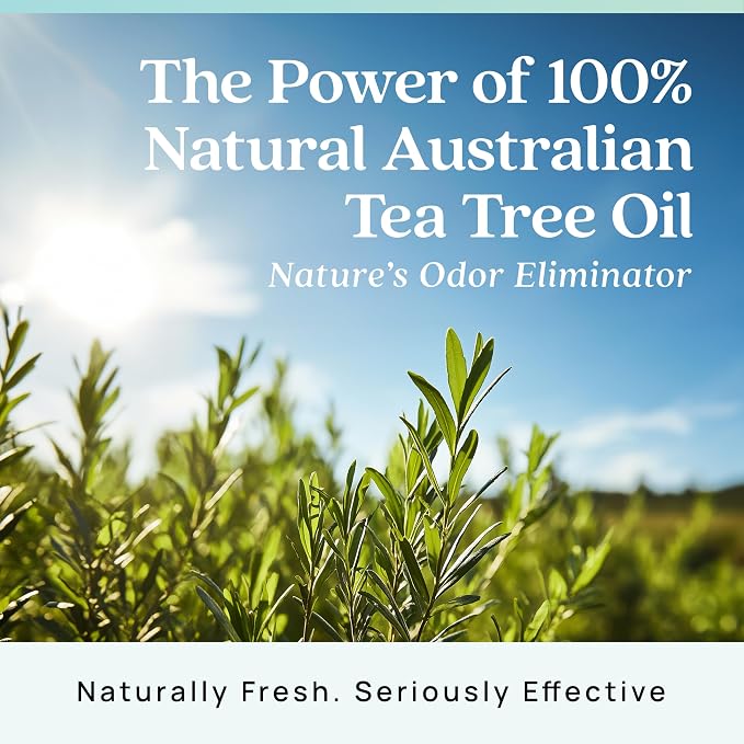 Air Freshener & Odor Eliminator Gel 4 Room Kit, Includes (4) 8 oz. Empty Luxe Glass Jars & 24 oz. Refill with Tea Tree