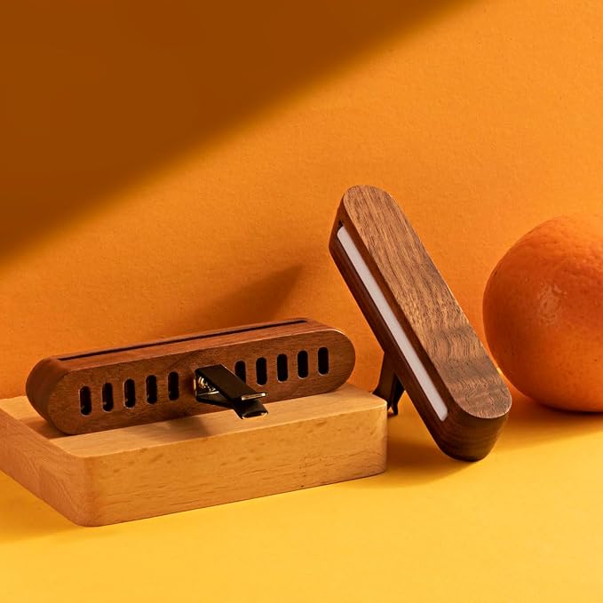Air Freshener Perfume, Walnut Wood Fragrance Clips, Creative Accessories,Interior Car Vent Diffuser Clips with Essential Oil