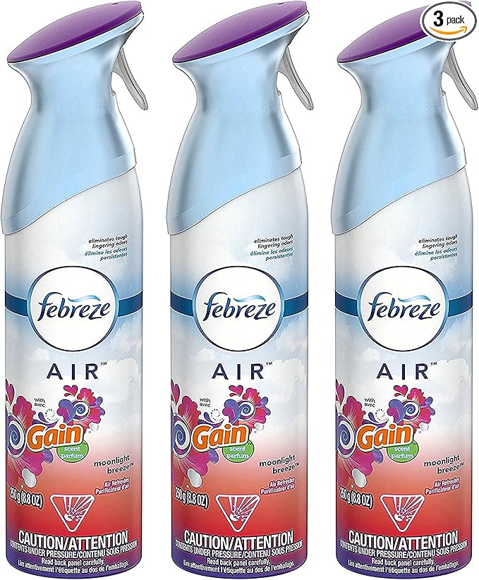 Air Freshener Spray - Gain Moonlight Breeze - Net Wt. 8.8 OZ (250 g) Per Bottle - Pack of 3 Bottles 8.8 OZ, product image