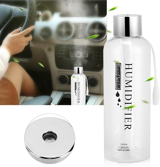 Air Humidifier,300ml Mini Portable Quiet Operation Transparent USB Water Bottle Air Diffuser Fine Mist Automatic Power Off