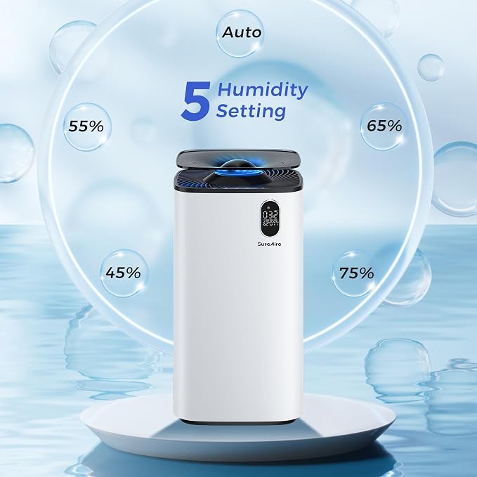 Air Humidifiers and Purifier for Bedroom - 6L Humidifier Air Purifier for Home Large Room, Effortless Refilling and Cleaning