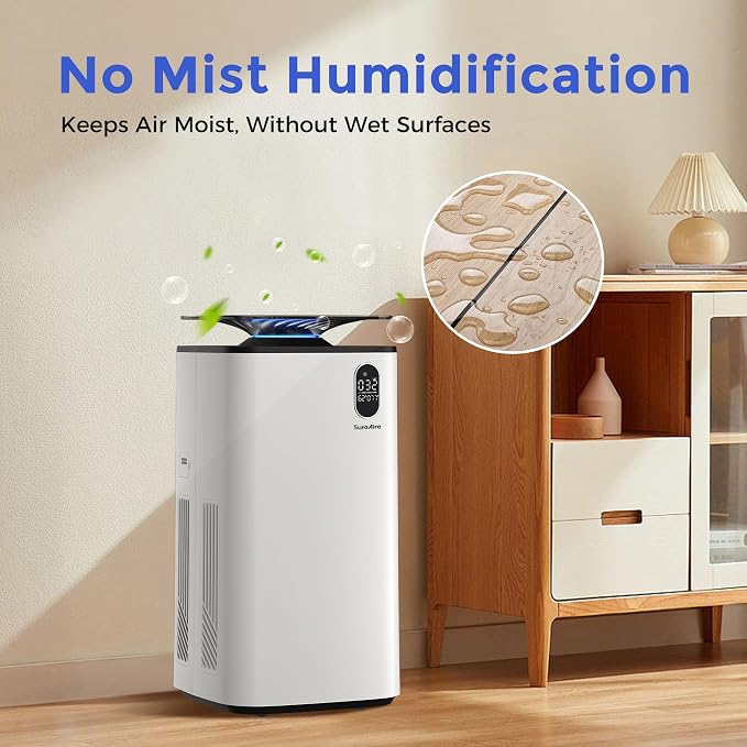 Air Humidifiers and Purifier for Bedroom - 6L Humidifier Air Purifier for Home Large Room, Effortless Refilling and Cleaning