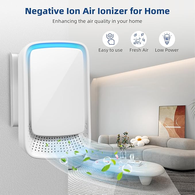 Air Ionizer Purifier for Home,4 Pack Negative Ion Air Purifier Plug in for Small Room, Bedroom Office Bathroom Basement,Quiet