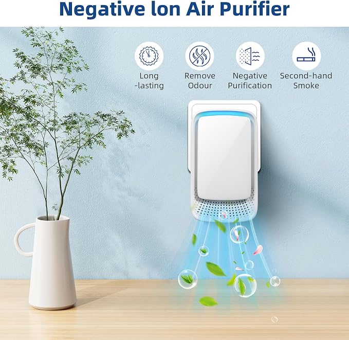 Air Ionizer Purifier for Home,4 Pack Negative Ion Air Purifier Plug in for Small Room, Bedroom Office Bathroom Basement,Quiet