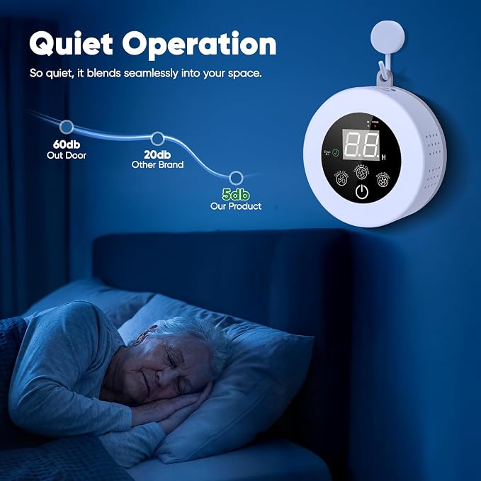 Air Ionizers for Home (1 Pack), Plasma Ion Deodorization System, Quiet Air Freshener for Bedroom, Office, Kitchen, alternate