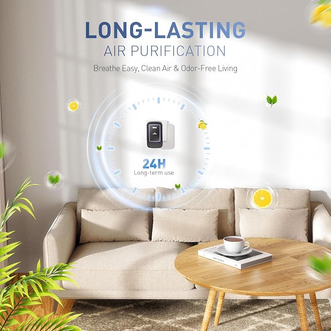 Air Ionizers for Home (3 Pack), Air Purifier Plug In, Portable Negative Ion Generator, Cat Litter Deodorizer, Ozone Free
