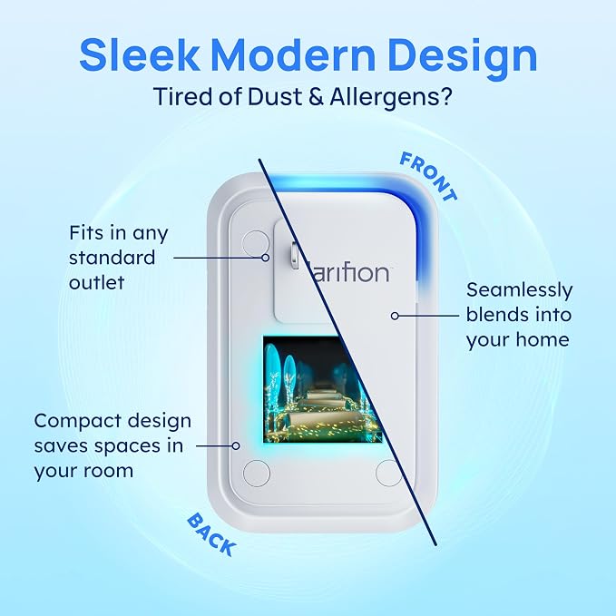 Air Ionizers for Home (3 Pack), Negative Ion Filtration System, Quiet Air Freshener for Bedroom, Office, Kitchen, Portable