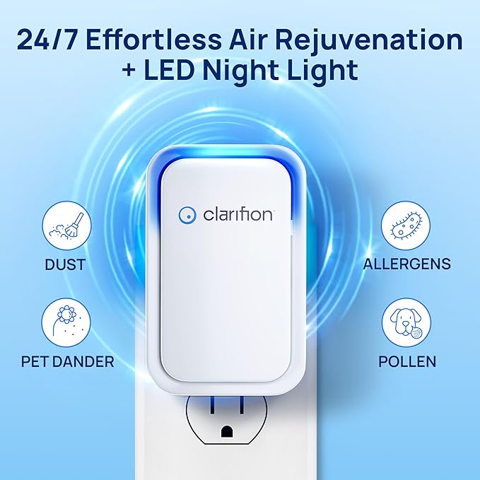Air Ionizers for Home (3 Pack), Negative Ion Filtration System, Quiet Air Freshener for Bedroom, Office, Kitchen, Portable