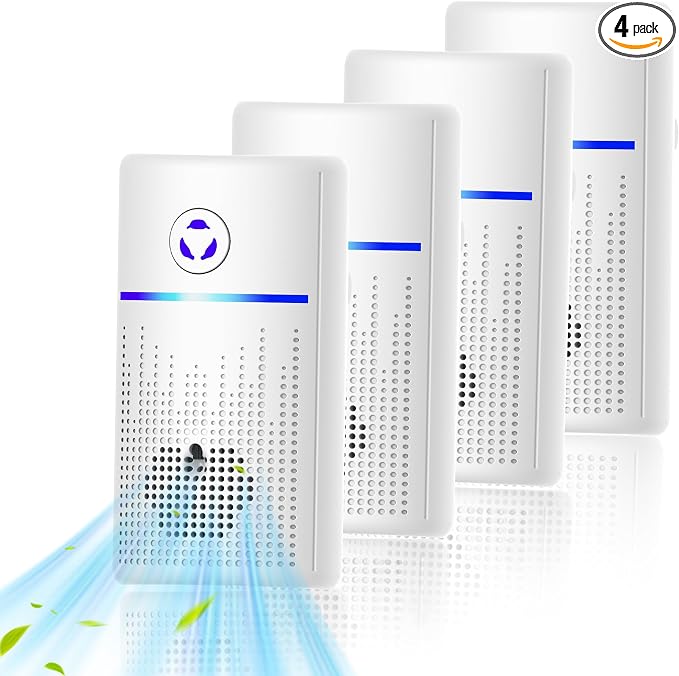 Air Ionizers for Home 4Pack,2026 Upgraded Plug-in Air Purifier with Negative Ion Technology, Odor Eliminator for Pet, Smoke