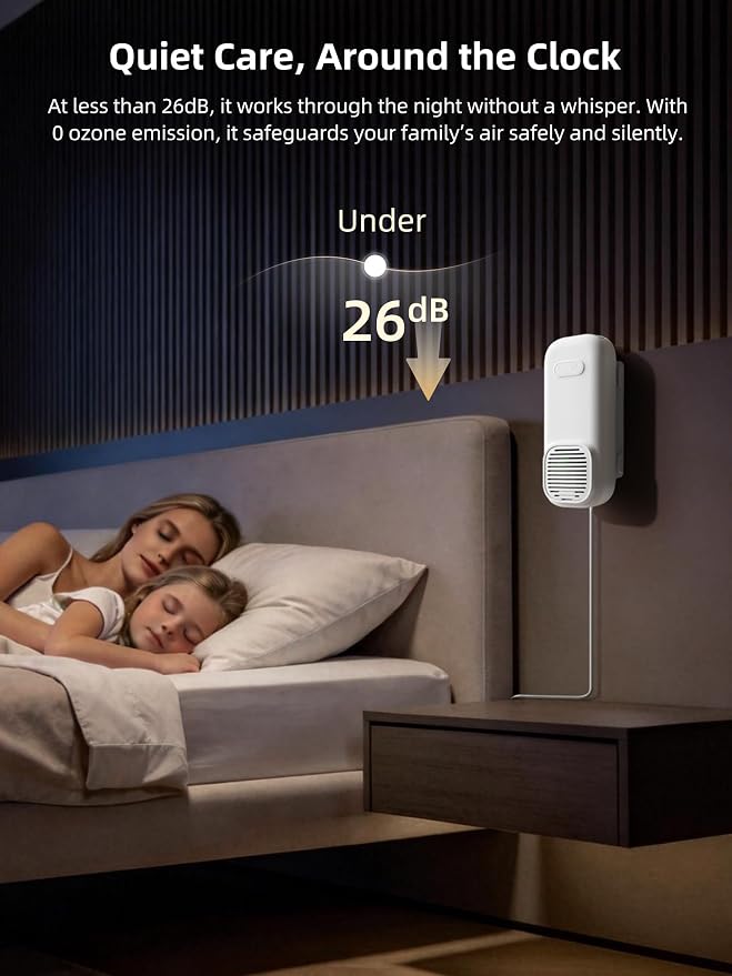 Air Ionizers for Home, Negative Ion with Nano & Fan-Powered, Triple Deodorize, Plug In Air Purifier for Cook, alternate view