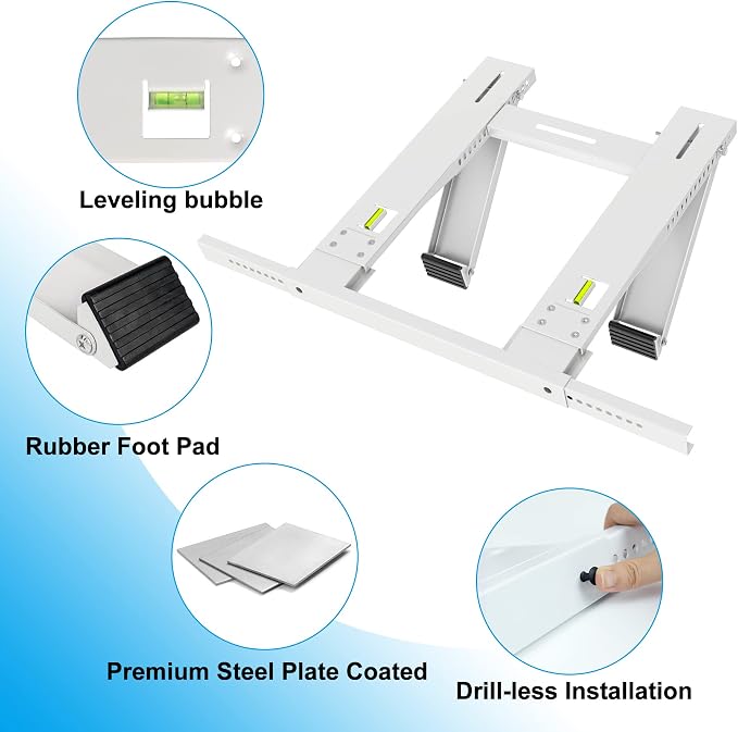 Window Air Conditioner Bracket, Drill-Less Window AC Support Heavy Duty, Easy Installation No Drilling Required, Up