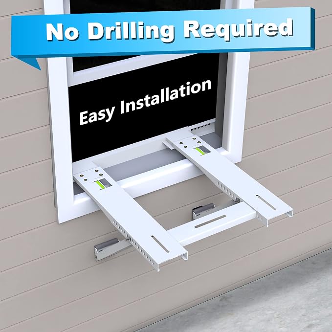Window Air Conditioner Bracket, Drill-Less Window AC Support Heavy Duty, Easy Installation No Drilling Required, Up