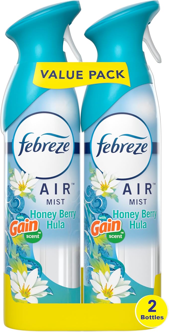 Air Mist Air Freshener Spray, Odor-Fighting Room Spray, Air Fresheners for Home and Bathroom and Kitchen, Aerosol Can, Honey