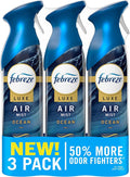 Air Mist, Luxe Air Freshener Spray, Odor Fighting Room Spray, Deodorizer for Home Bathroom Kitchen Office Apartment Dorm Room
