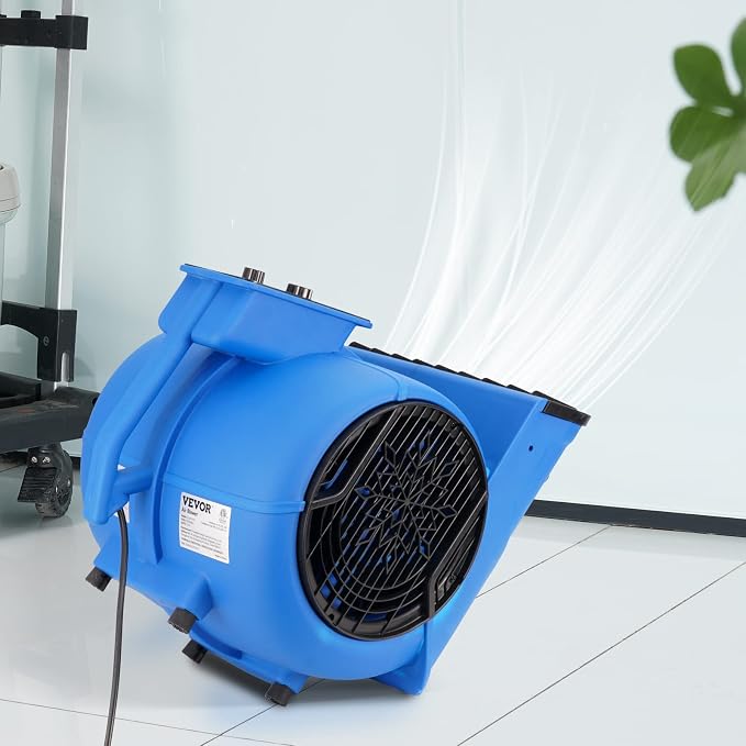 Air Mover, 1/2 HP 2600 CFM Carpet Dryer for Cooling and Ventilating, Portable Floor Blower Fan with 4 Blowing Angles and Time