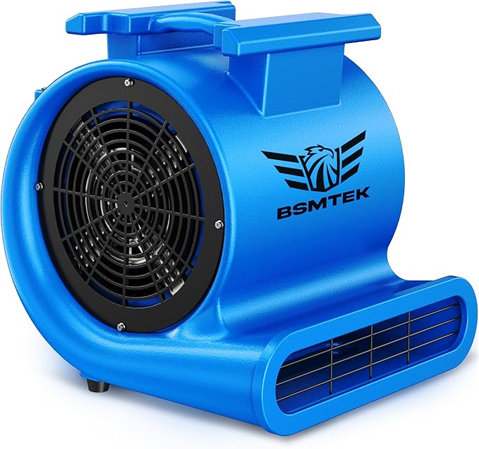 Air Mover Blower Fan, Industrial 1.5HP MAX10000CFM Monster Floor Blower Carpet Dryers - 3 Speeds, 4 Adjustable Angles, 15FT