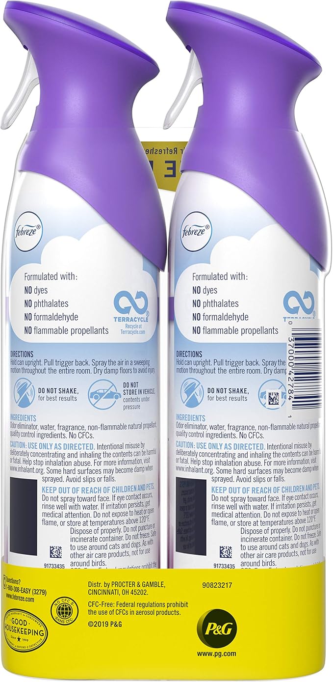 Air Odor-Eliminating Air Freshener, Lilac & Violet, 2 Ct, 8.8 Fl Oz Each (17.6 oz Total) 17.6 oz, alternate product view 3