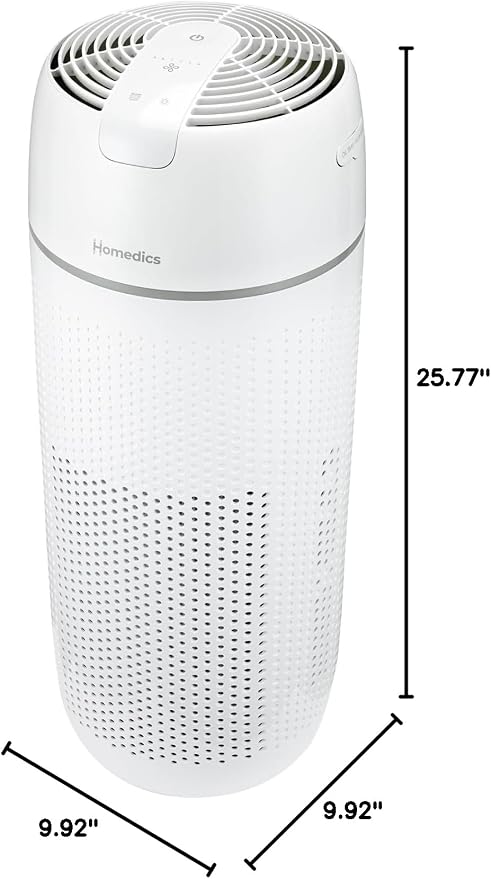 Air Purifier, 4-in-1 Tower for Extra Large Rooms up to 1,692 Square Feet, 99% HEPA-Type Filtration for Smoke, Allergens