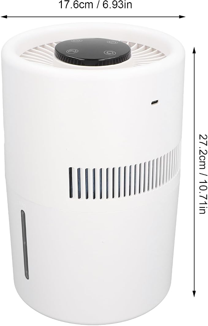 Air Purifier and Humidifier, 2 in 1 5W 4L Water Tank Quiet Evaporative Humidifier and Air Purifier Combo for Office Bedroom